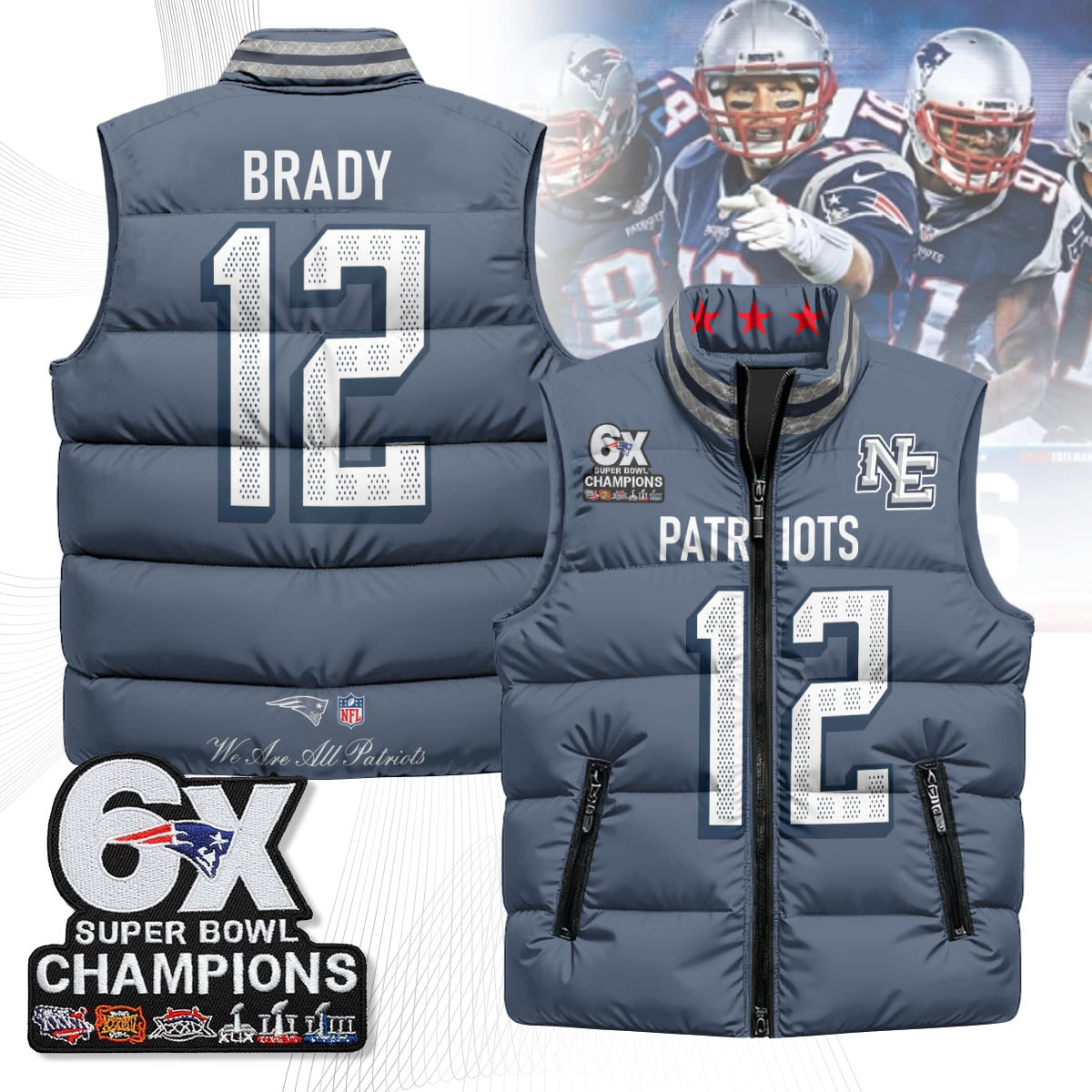 NE 6-Time Champions Unisex Puffer Vest