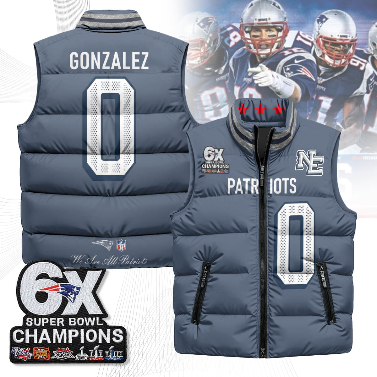 NE 6-Time Champions Unisex Puffer Vest