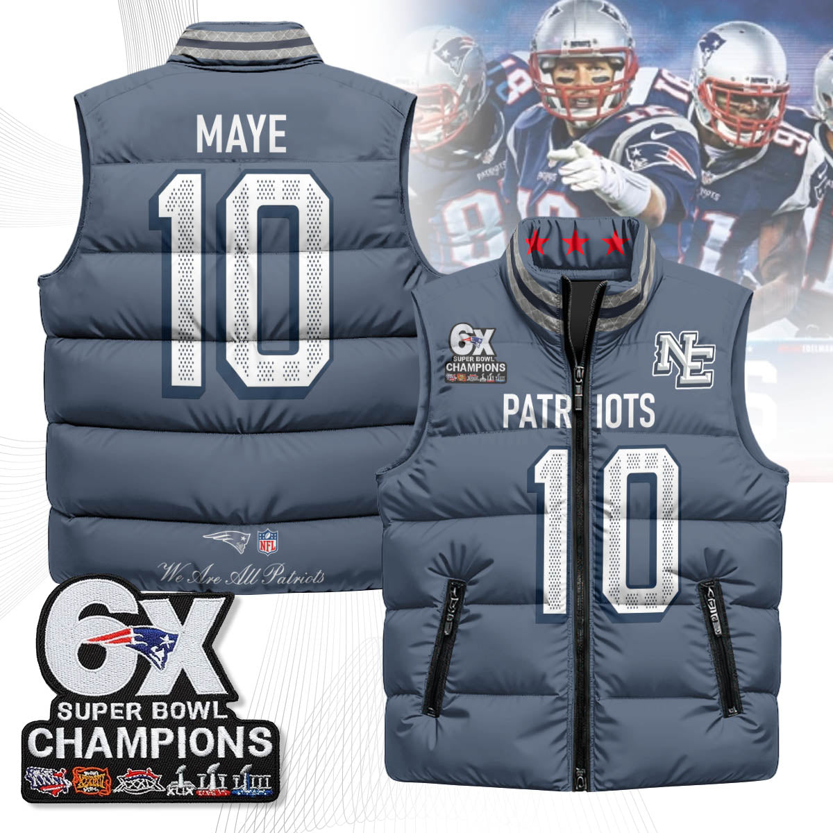 NE 6-Time Champions Unisex Puffer Vest