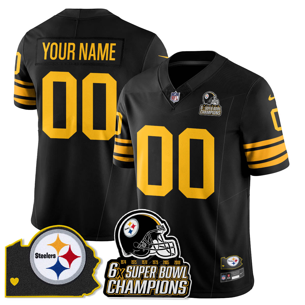 PIT 6-Time Champions Patch Vapor Limited Jersey - Stitched