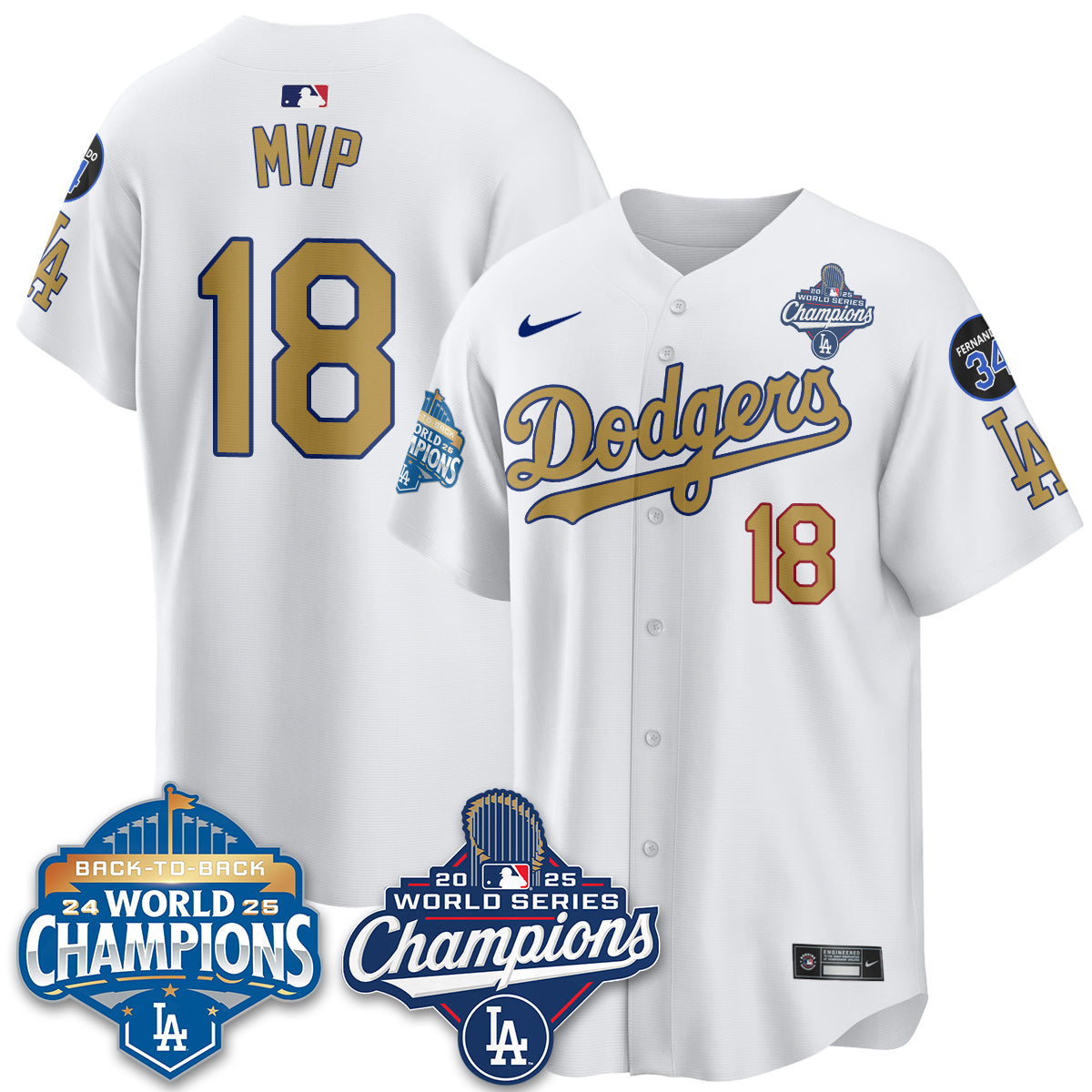 LAD 2025 World Series Champions Jersey - Stitched