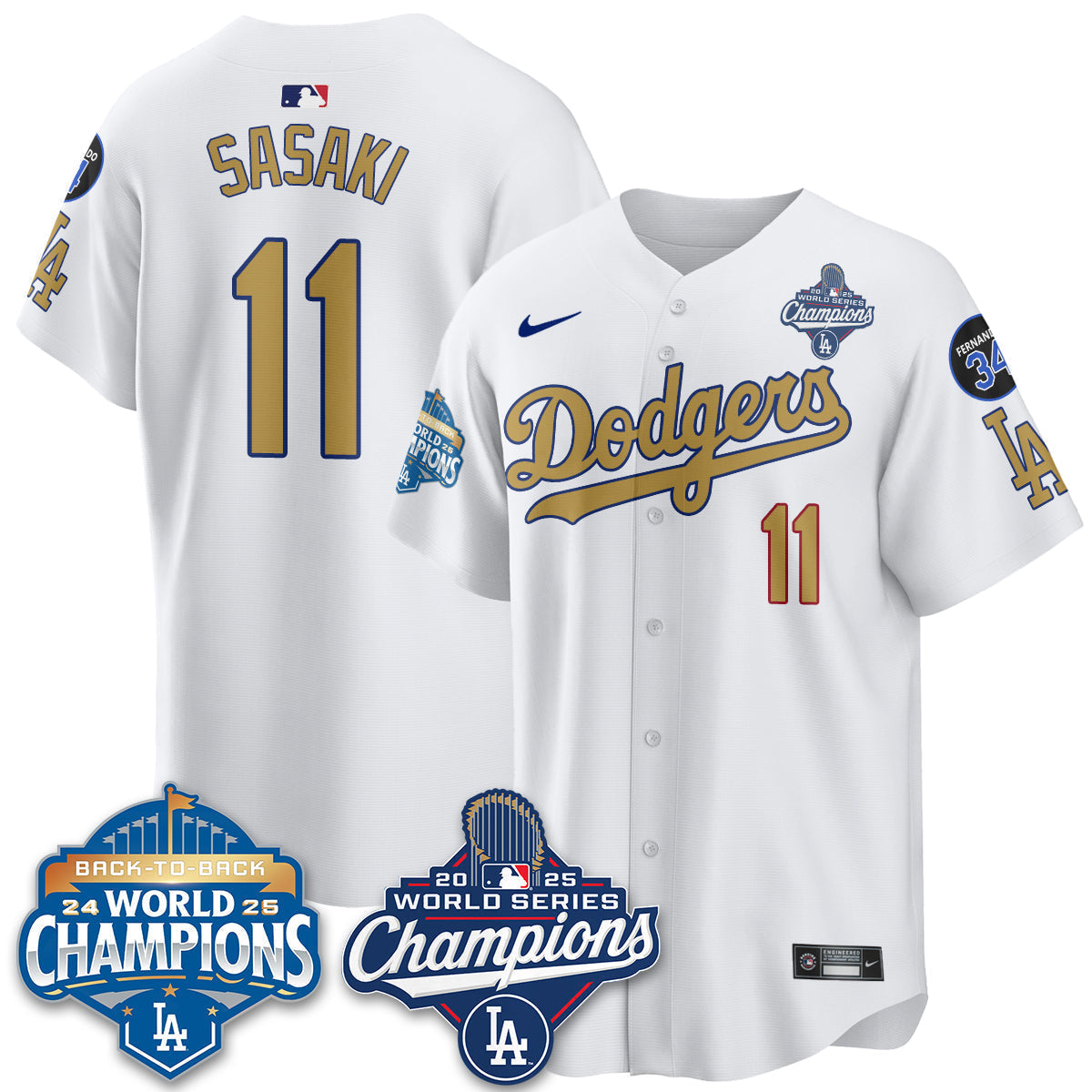 LAD 2025 World Series Champions Jersey - Stitched