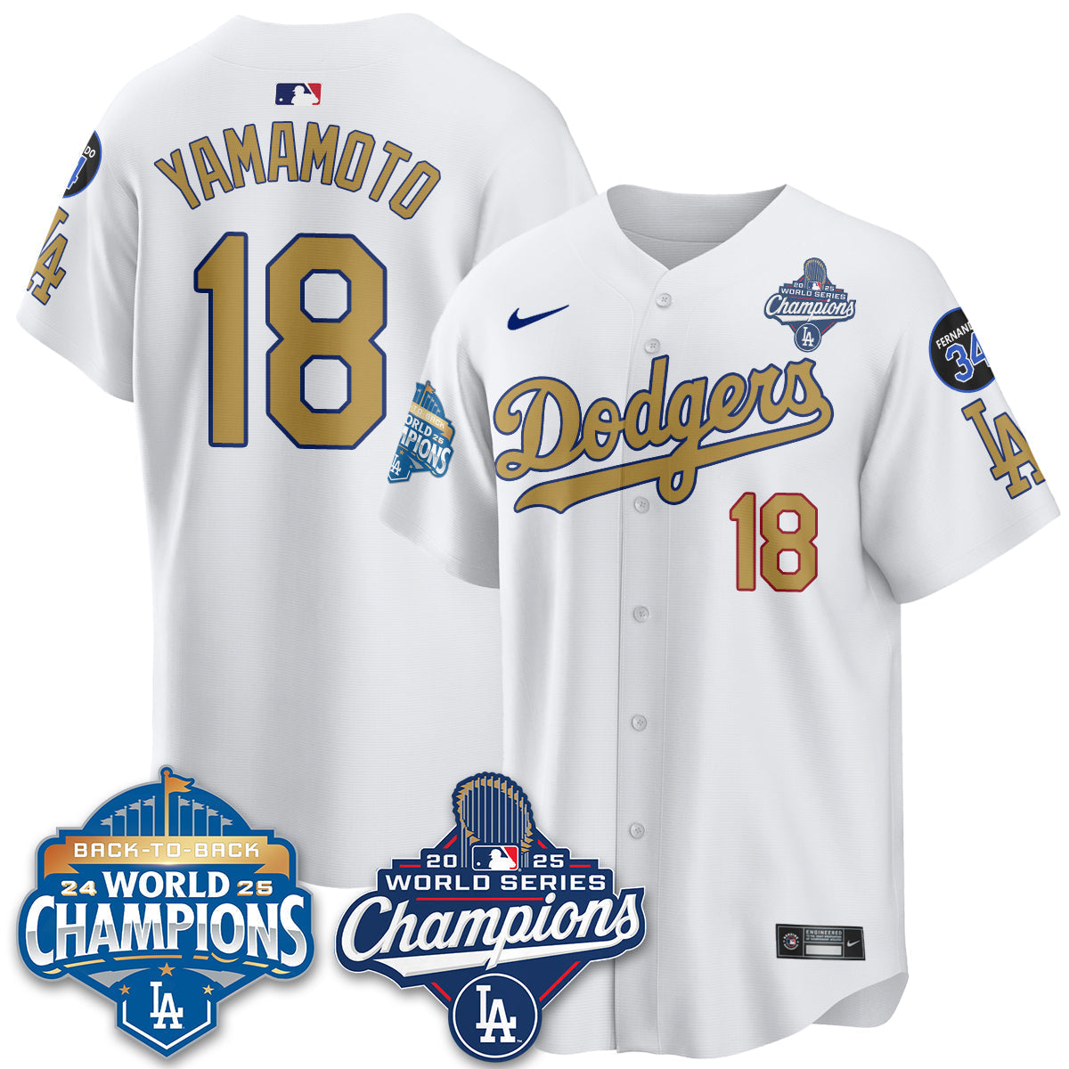 LAD 2025 World Series Champions Jersey - Stitched
