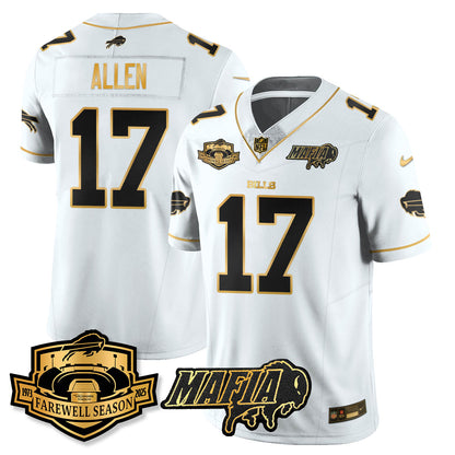 BUF 2025 Bills Mafia Patch Gold Vapor Limited Jersey - Stitched