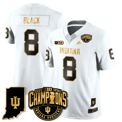 Indiana H Vapor Limited Football Gold Jersey - Big 10 Champions - Stitched