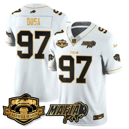 BUF 2025 Bills Mafia Patch Gold Vapor Limited Jersey - Stitched