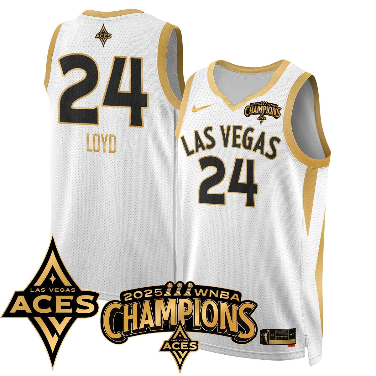 Las Vegas Aces 2025 WNBA Championship Jersey - Stitched