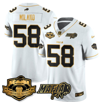 BUF 2025 Bills Mafia Patch Gold Vapor Limited Jersey - Stitched