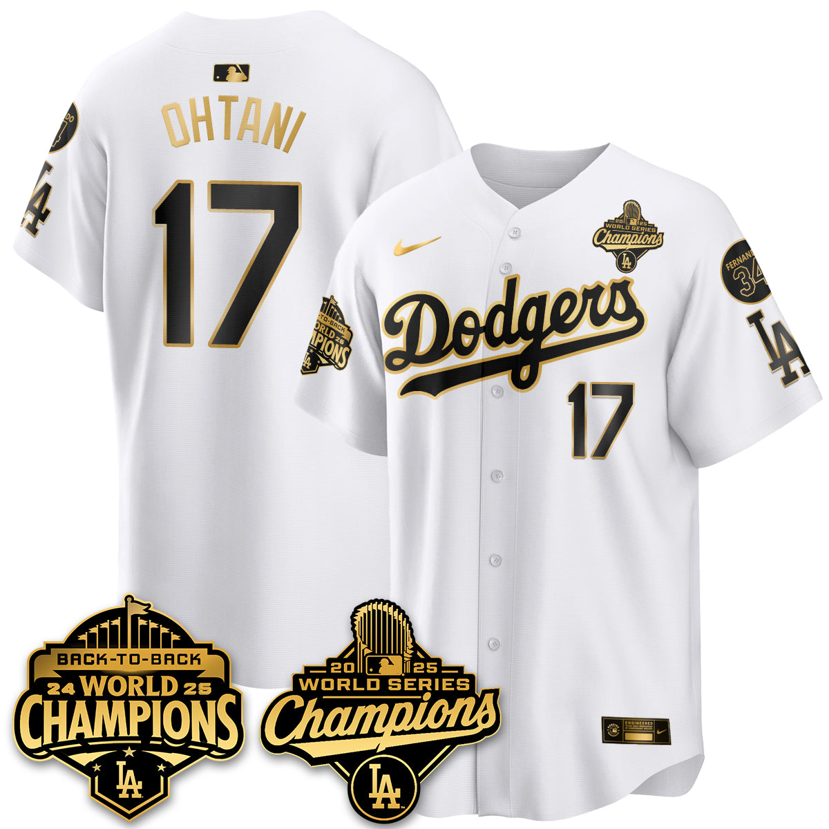 LAD 2025 World Series Champions Jersey - Stitched