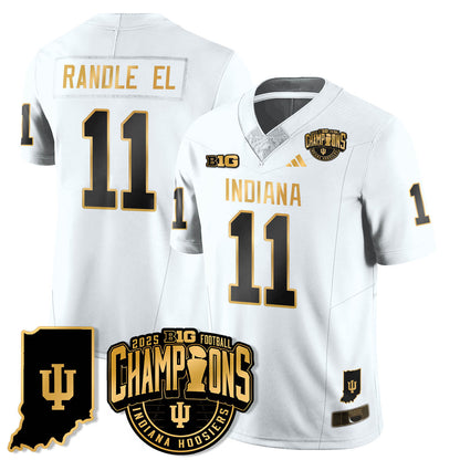 Indiana H Vapor Limited Football Gold Jersey - Big 10 Champions - Stitched