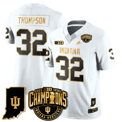 Indiana H Vapor Limited Football Gold Jersey - Big 10 Champions - Stitched