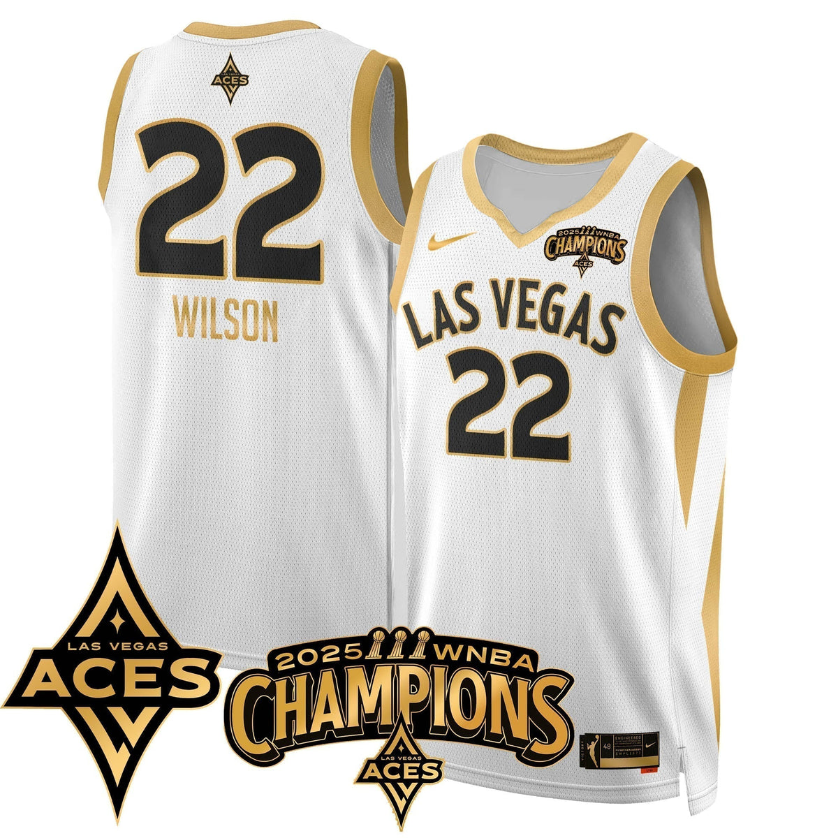 Las Vegas Aces 2025 WNBA Championship Jersey - Stitched