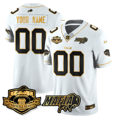 BUF 2025 Bills Mafia Patch Gold Vapor Limited Jersey - Stitched