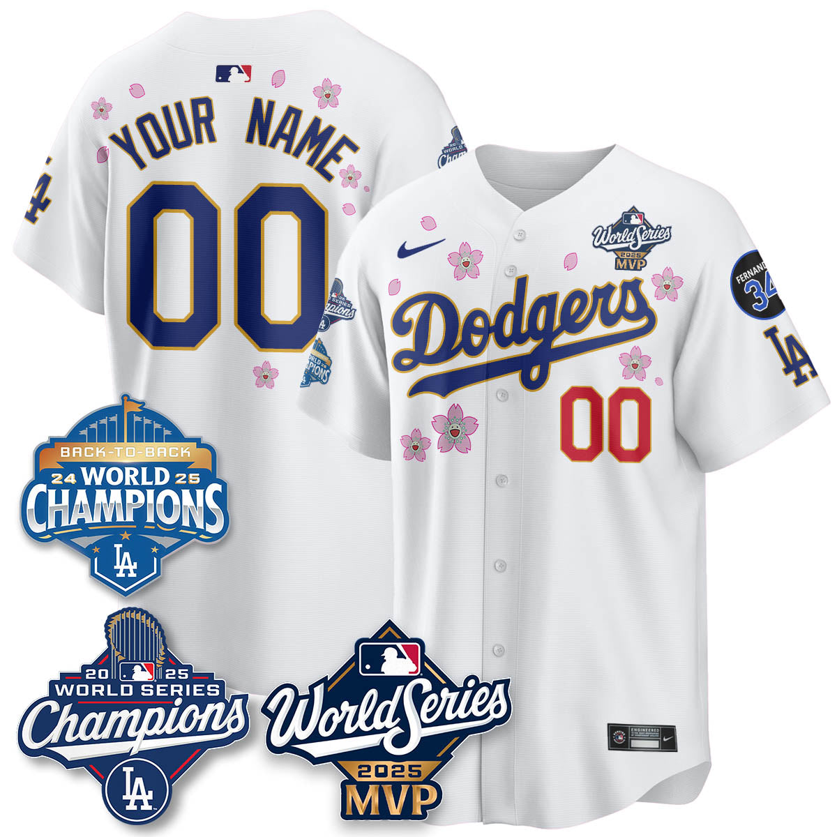 Yoshinobu Yamamoto LAD 2025 World Series MVP Custom Jersey - Stitched