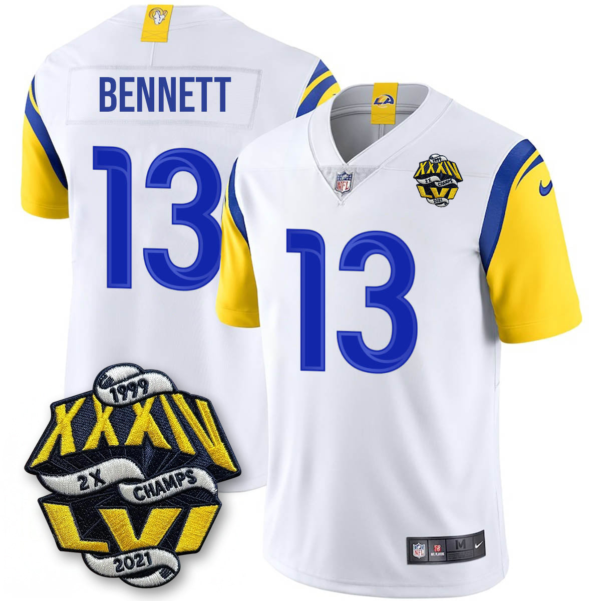 LAR 2-Time Champions Patch Vapor Limited Jersey - Stitched