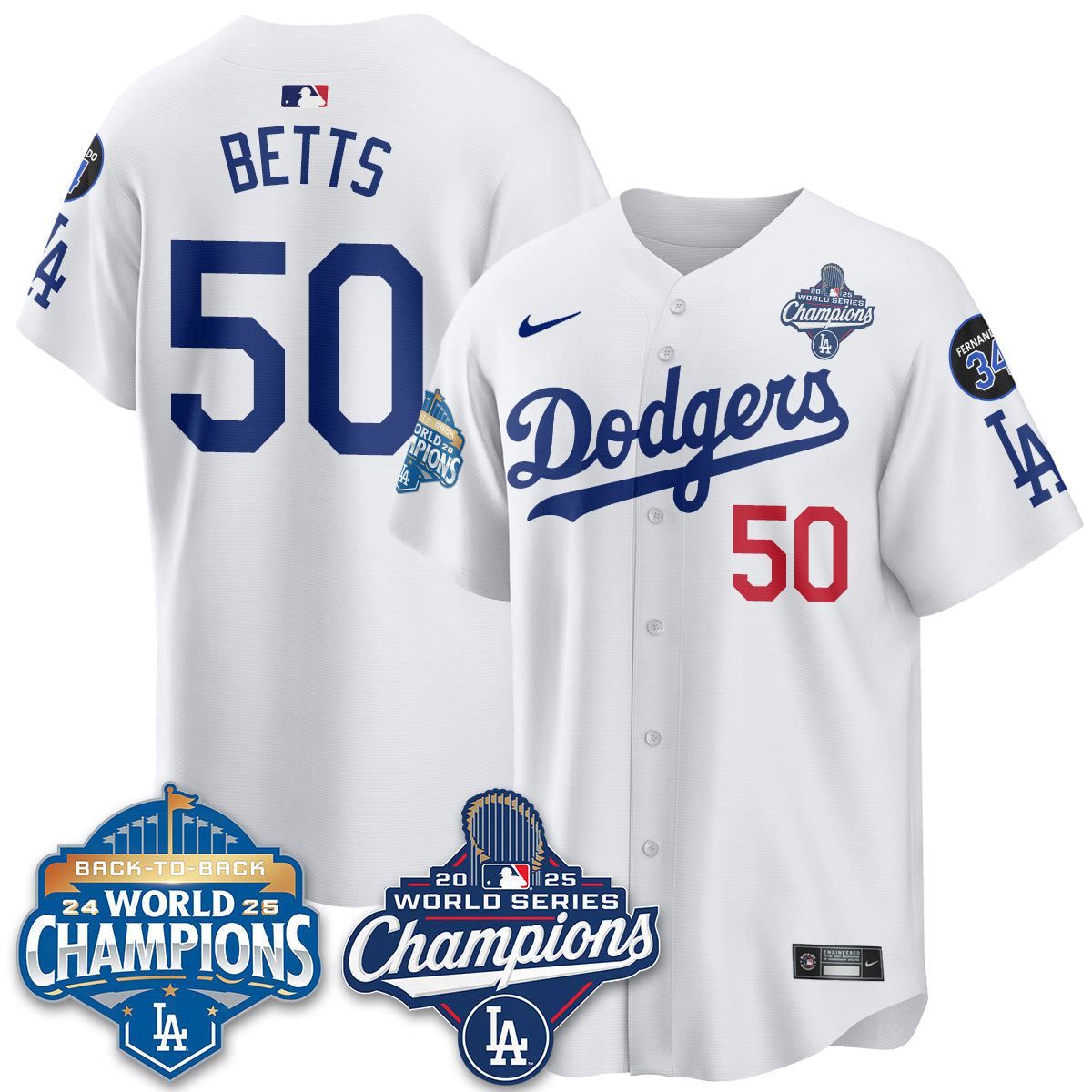 LAD 2025 World Series Champions Jersey - Stitched