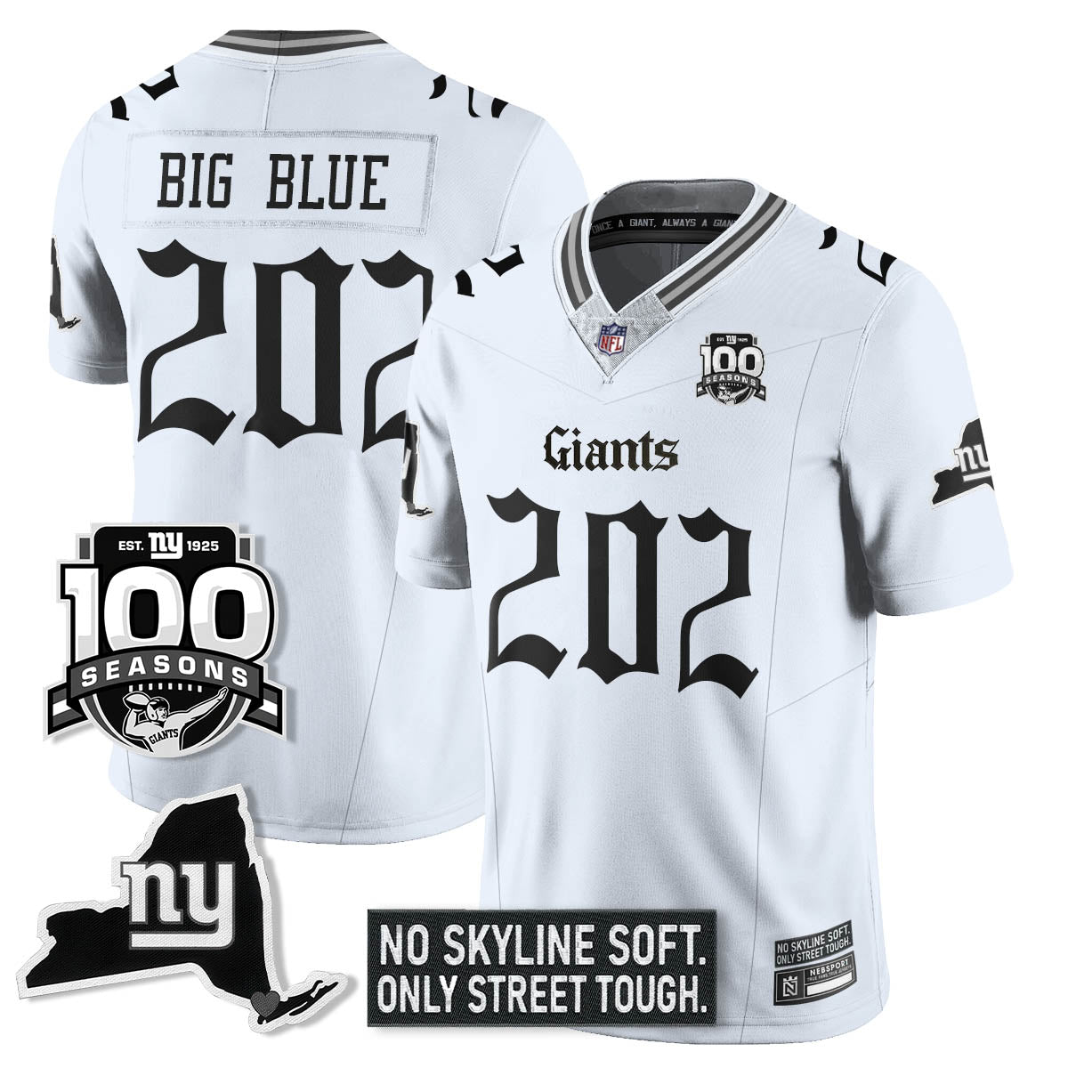 NYG 100th Seasons 'Gothic Gotham Edition' Vapor Limited Jersey - Stitched