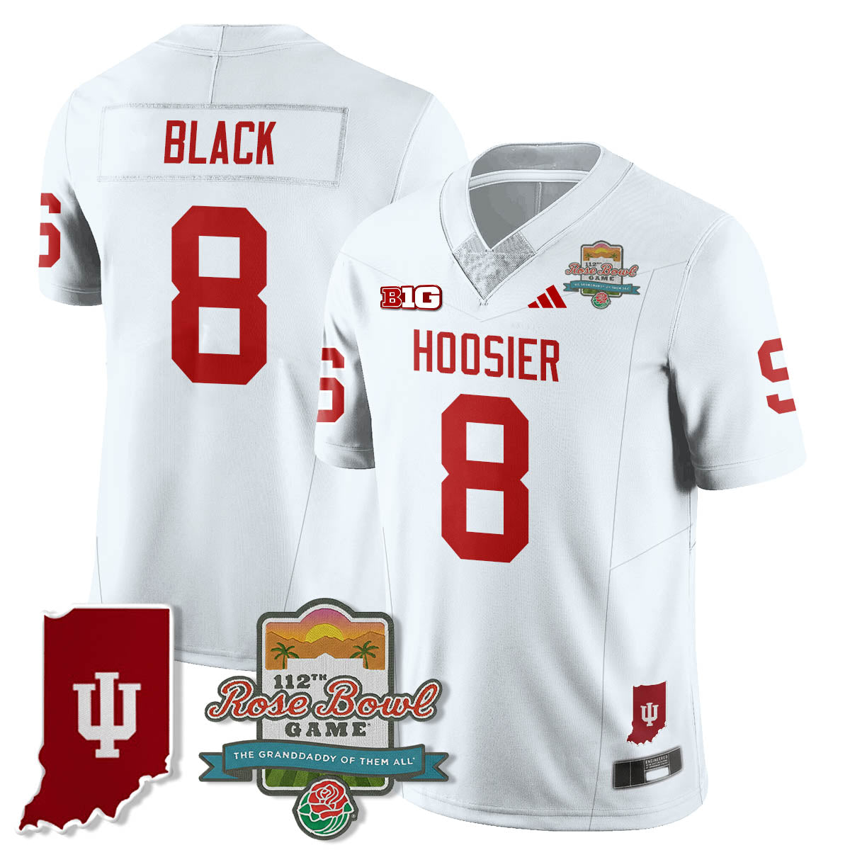 Indiana Hoosiers Vapor Limited Football Jersey - Rose Bowl 112th - All Stitched