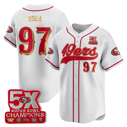 SF 5-Time Champions Patch Vapor Baseball Jersey - Stitched