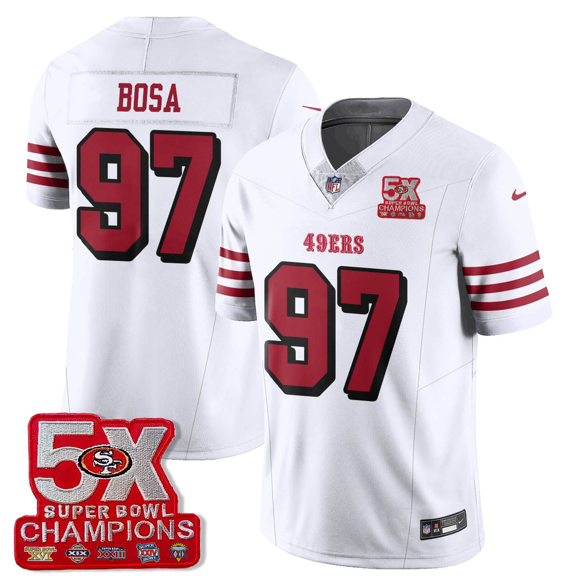 SF 5-Time Champions Patch Vapor Limited Jersey - Stitched