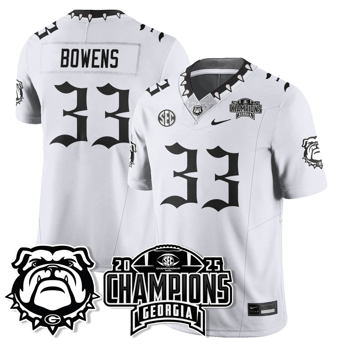 Georgia Bulldogs Gothic Vapor Limited Jersey - SEC Football Champions - All Stitched