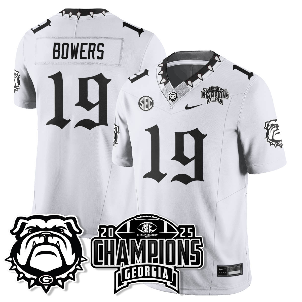 Georgia Bulldogs Gothic Vapor Limited Jersey - SEC Football Champions - All Stitched
