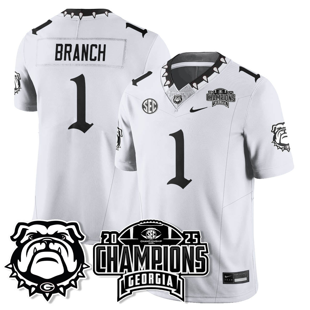Georgia Bulldogs Gothic Vapor Limited Jersey - SEC Football Champions - All Stitched