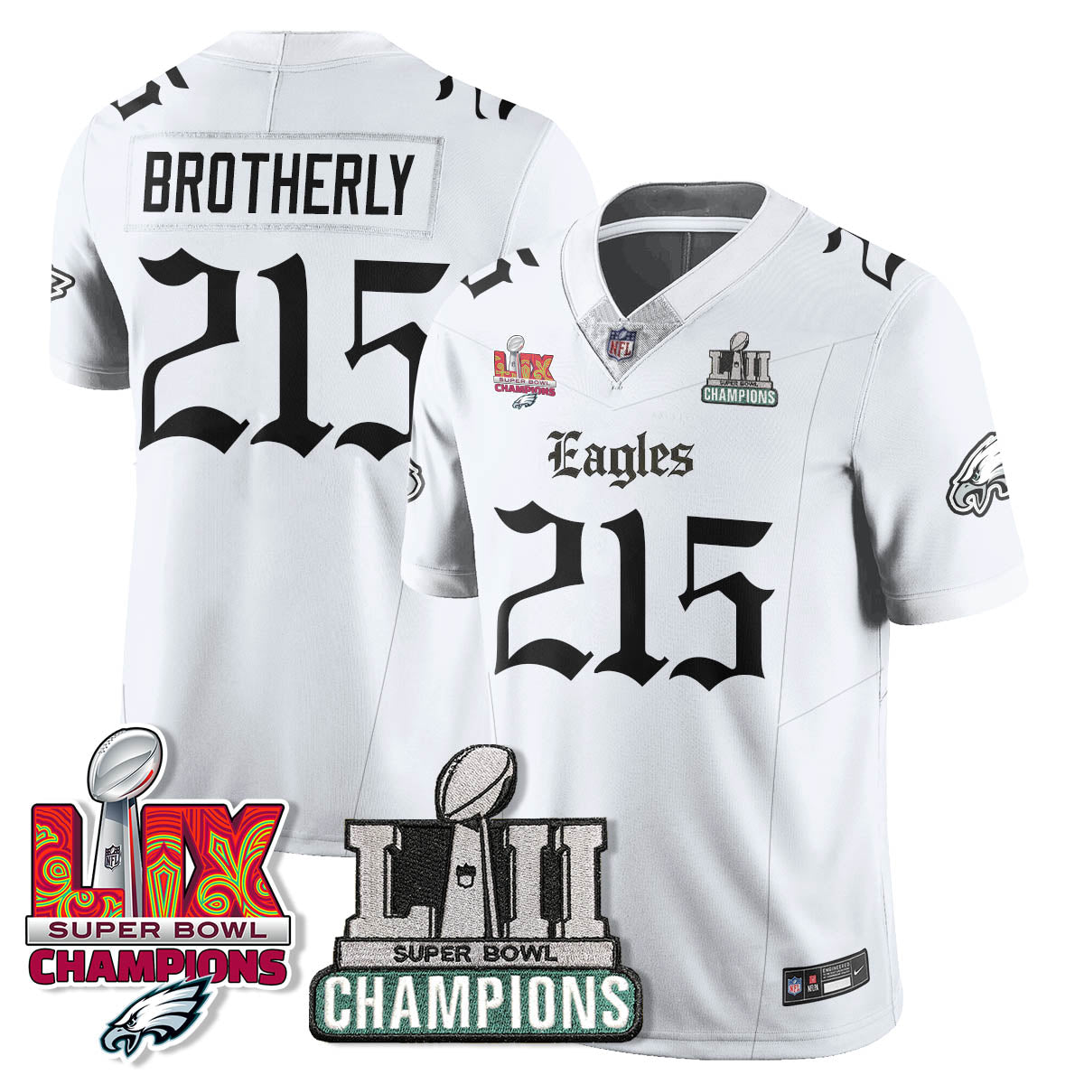 PHI 'Gothic Philly' LII-LIX Super Bowl Champions Vapor Limited Jersey - Stitched