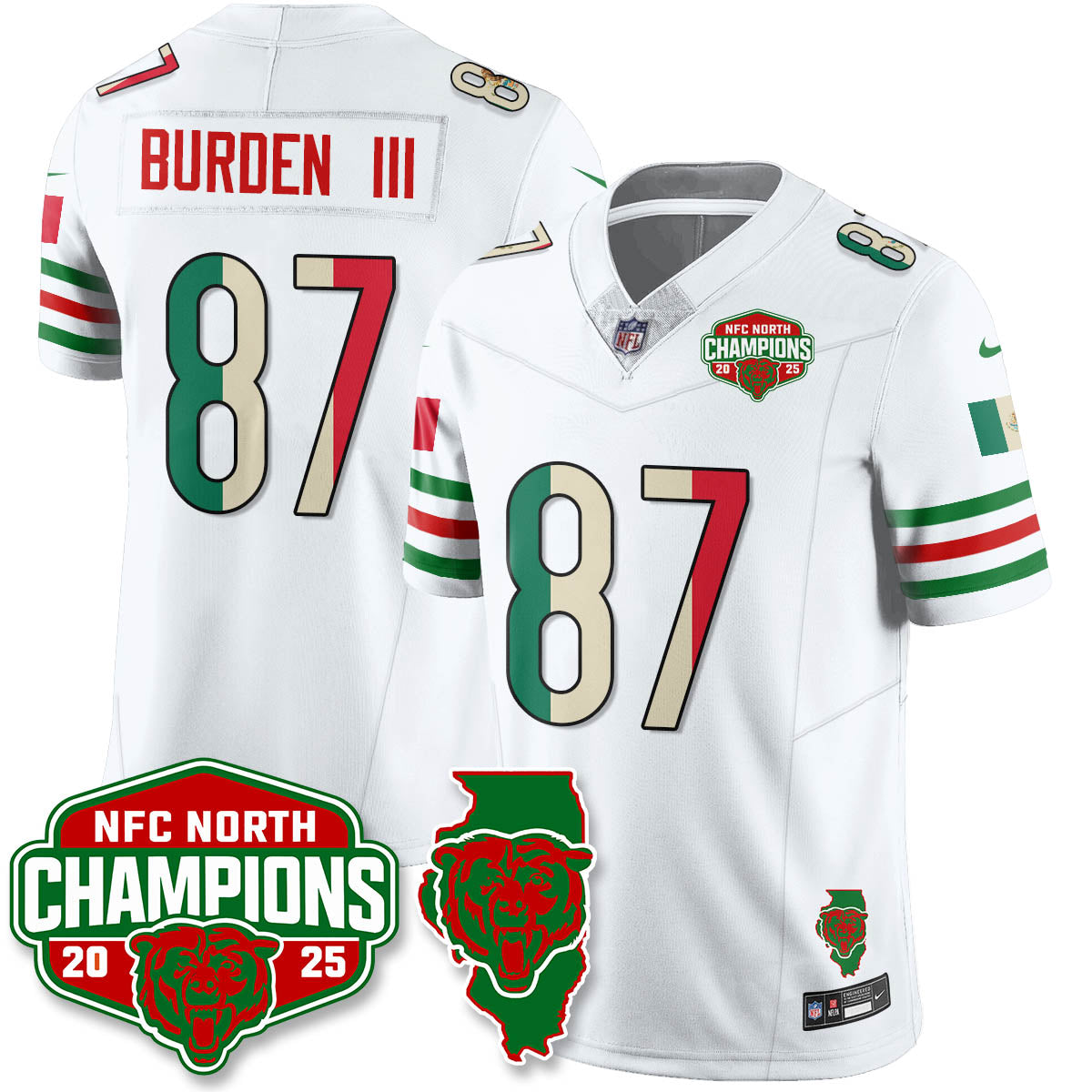 CHI Mexico NFC North Division Champions Vapor Limited Jersey - Stitched