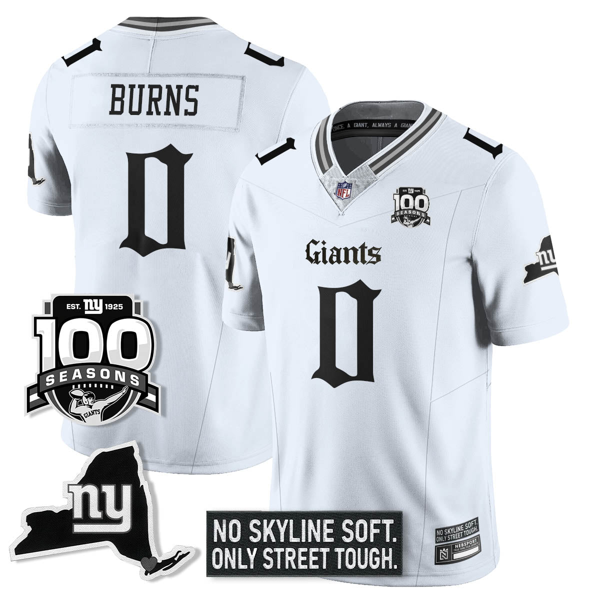 NYG 100th Seasons 'Gothic Gotham Edition' Vapor Limited Jersey - Stitched