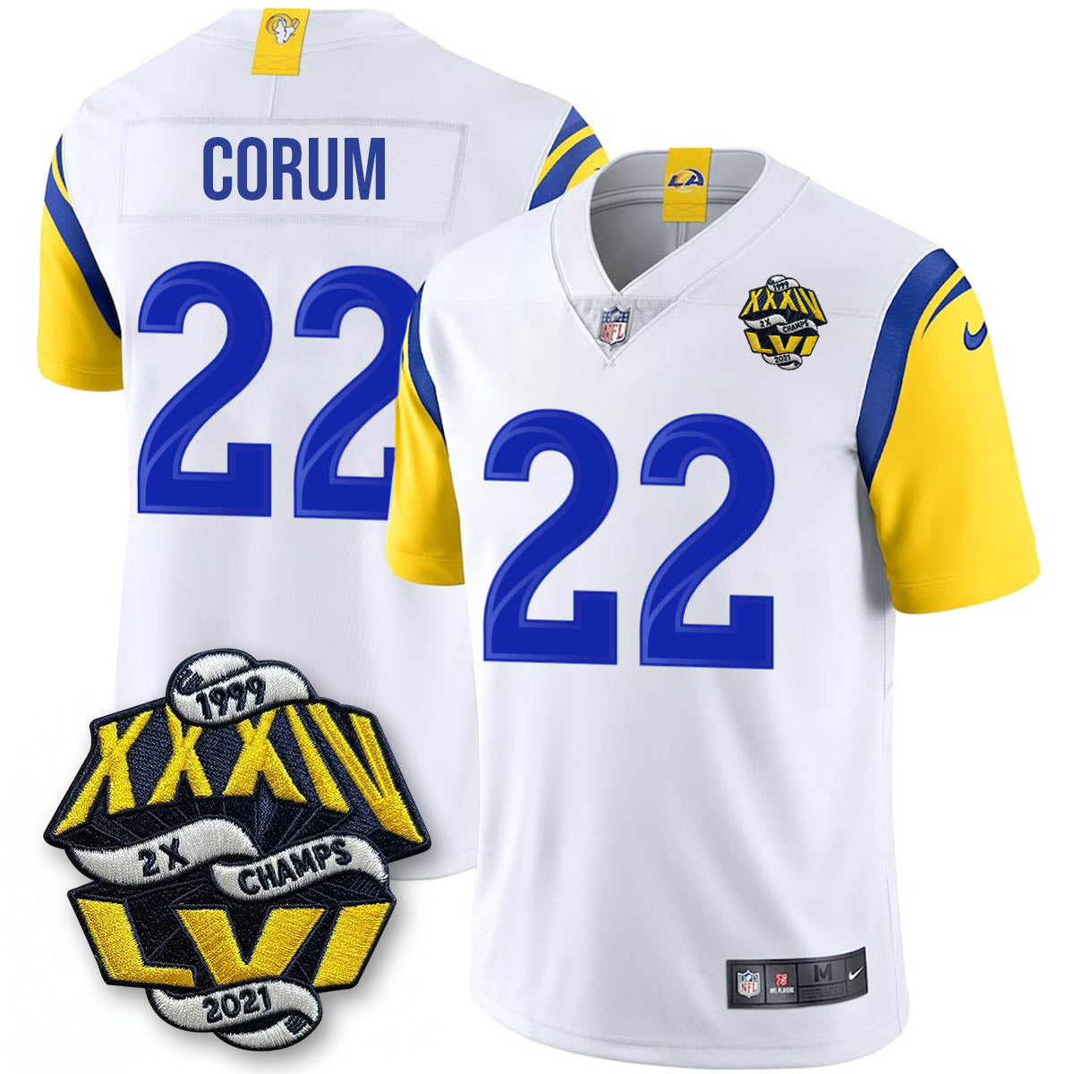 LAR 2-Time Champions Patch Vapor Limited Jersey - Stitched