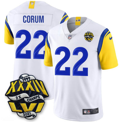 LAR 2-Time Champions Patch Vapor Limited Jersey - Stitched