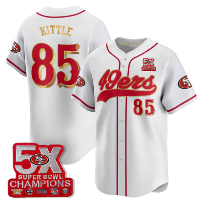 SF 5-Time Champions Patch Vapor Baseball Jersey - Stitched