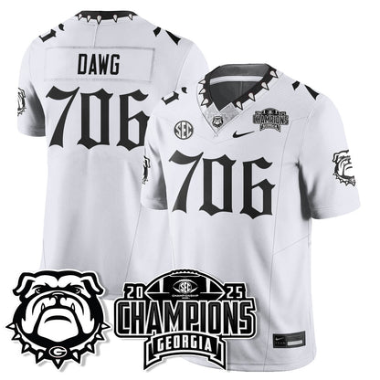 Georgia Bulldogs Gothic Vapor Limited Jersey - SEC Football Champions - All Stitched