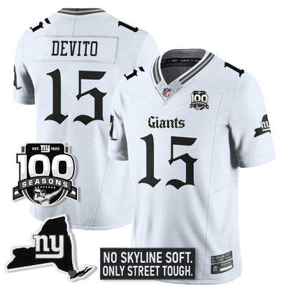 NYG 100th Seasons 'Gothic Gotham Edition' Vapor Limited Jersey - Stitched