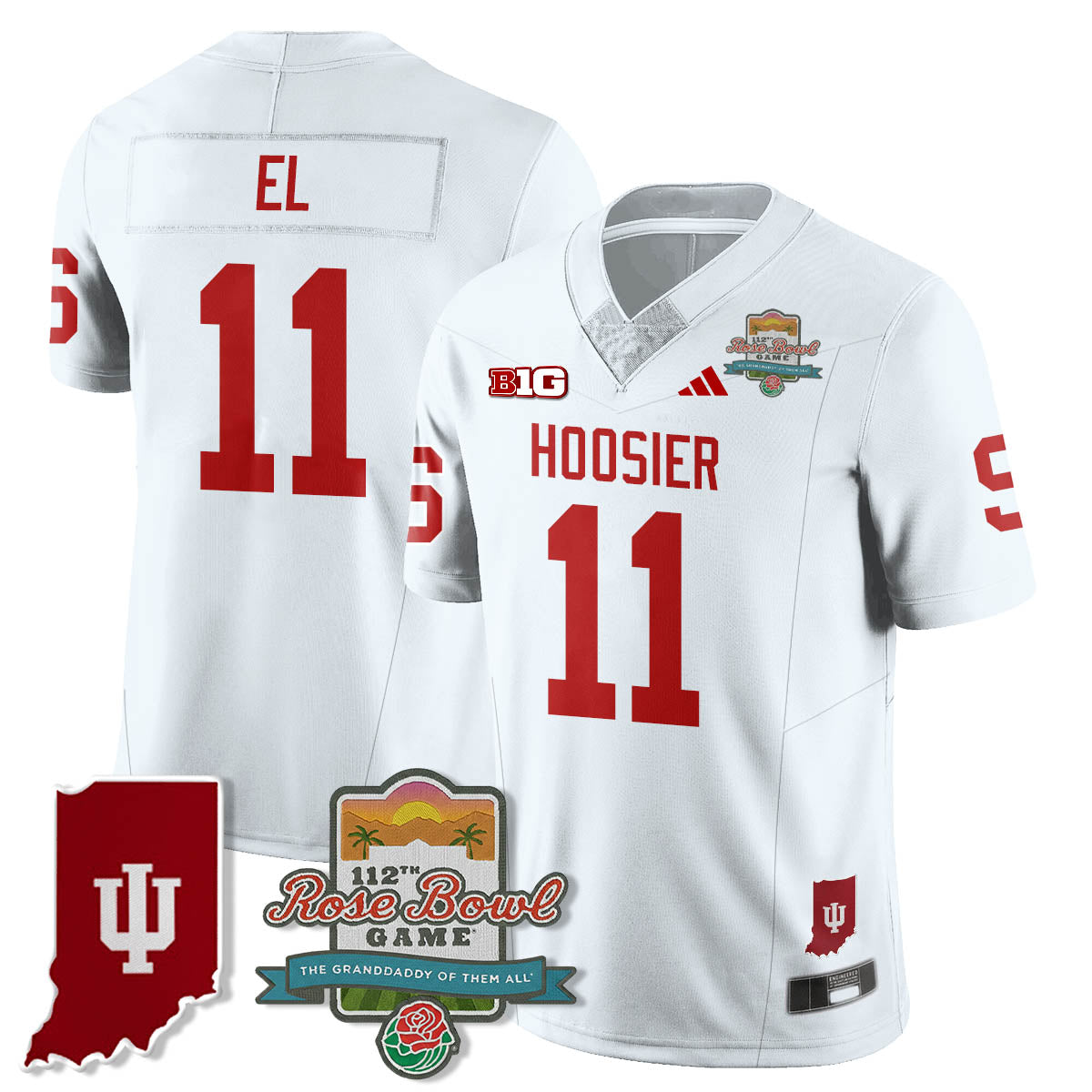 Indiana Hoosiers Vapor Limited Football Jersey - Rose Bowl 112th - All Stitched