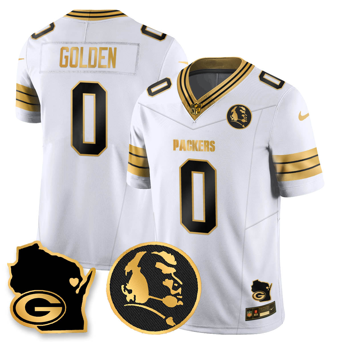 GB 4-Time Champions Vapor Limited Jersey - John Madden Patch - Stitched