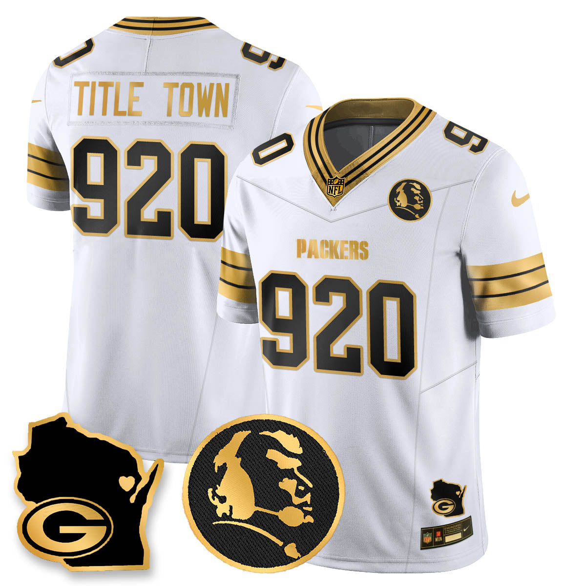 GB 4-Time Champions Vapor Limited Jersey - John Madden Patch - Stitched