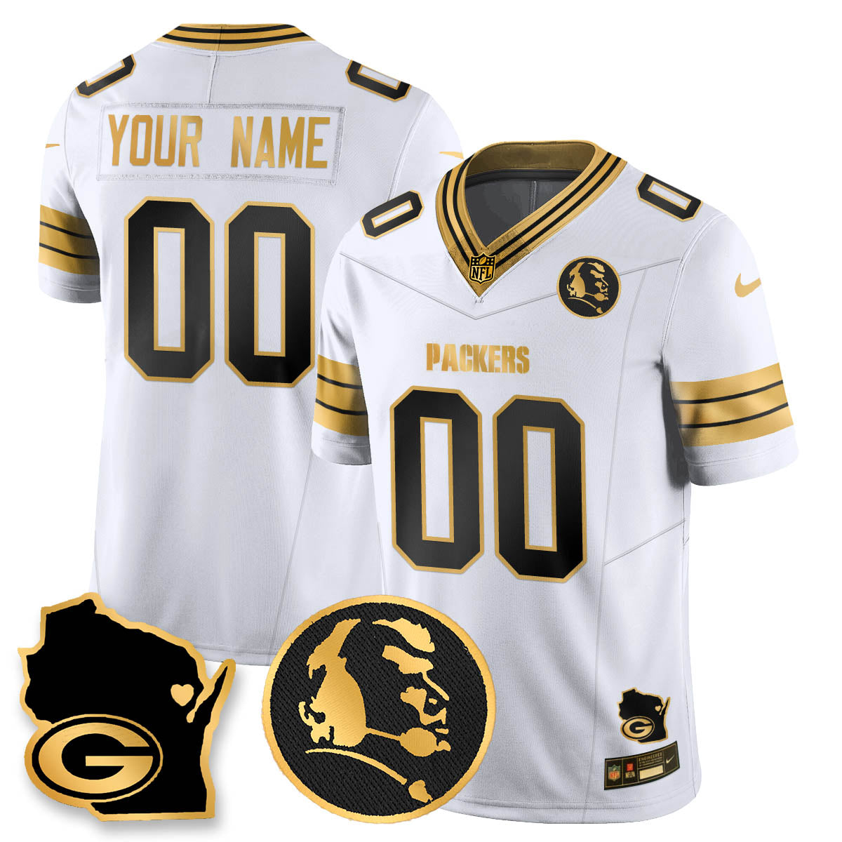 GB 4-Time Champions Vapor Limited Jersey - John Madden Patch - Stitched