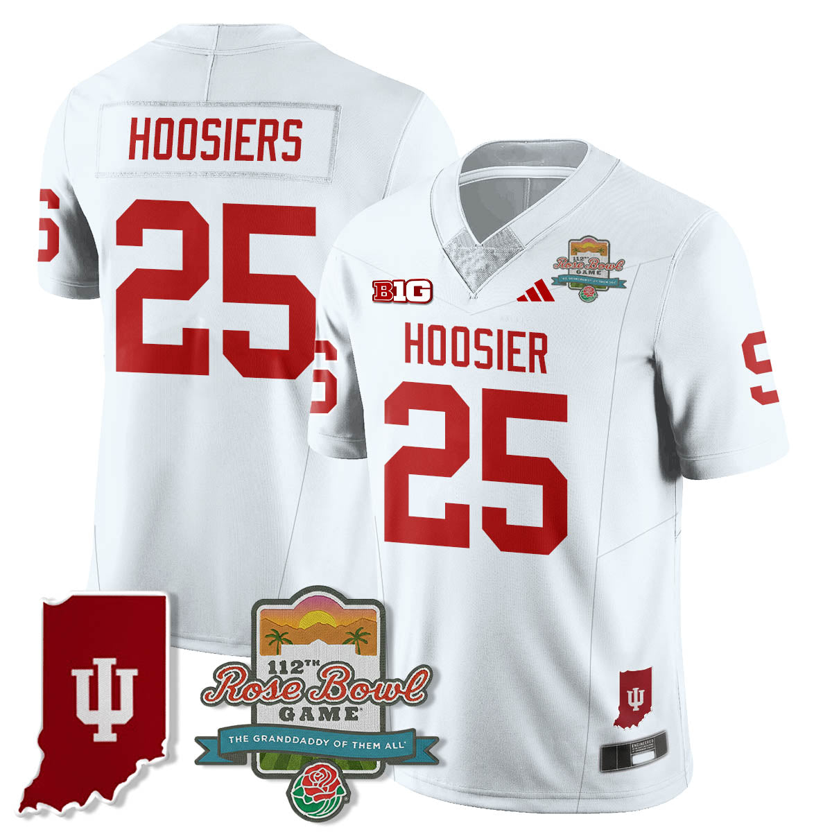 Indiana Hoosiers Vapor Limited Football Jersey - Rose Bowl 112th - All Stitched