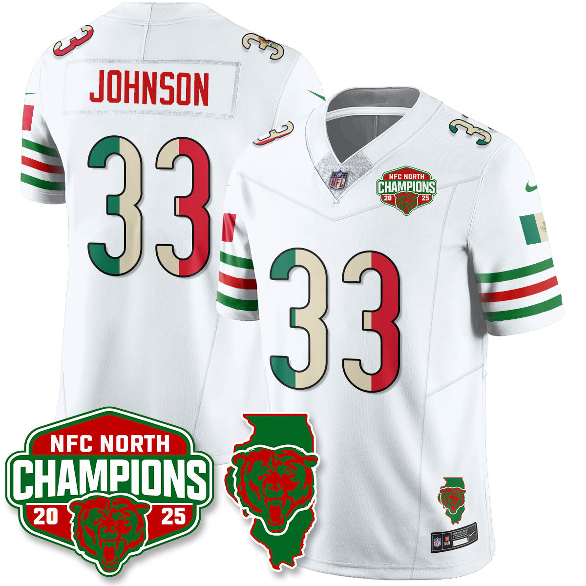 CHI Mexico NFC North Division Champions Vapor Limited Jersey - Stitched