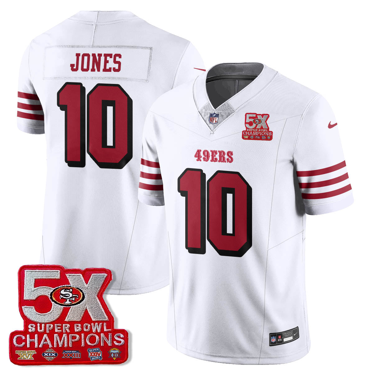 SF 5-Time Champions Patch Vapor Limited Jersey - Stitched