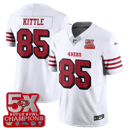SF 5-Time Champions Patch Vapor Limited Jersey - Stitched