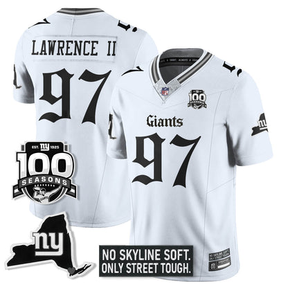 NYG 100th Seasons 'Gothic Gotham Edition' Vapor Limited Jersey - Stitched