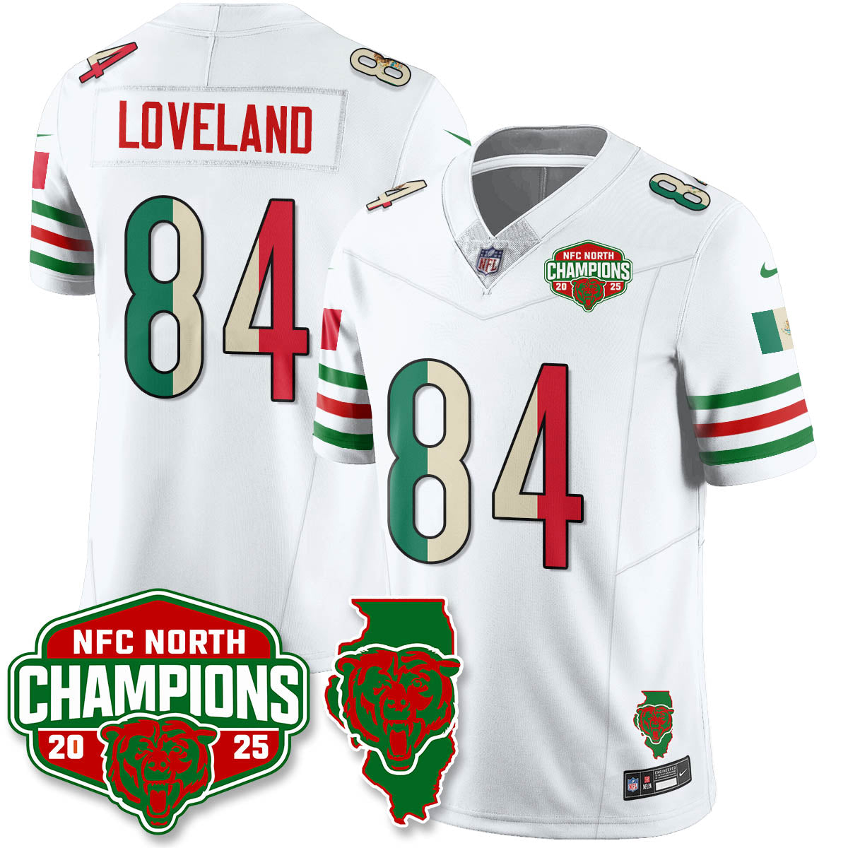 CHI Mexico NFC North Division Champions Vapor Limited Jersey - Stitched