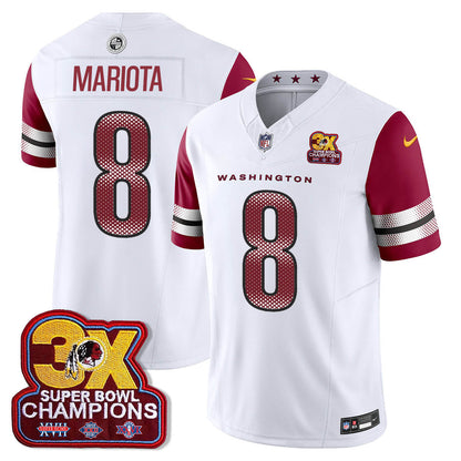 WAS 3-Time Champions Patch Vapor Limited Jersey - Stitched