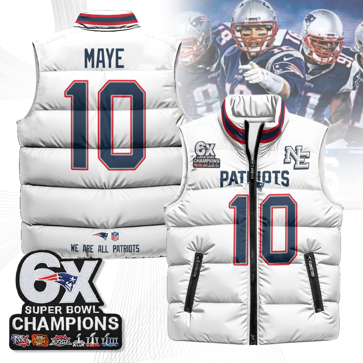 NE 6-Time Champions Unisex Puffer Vest