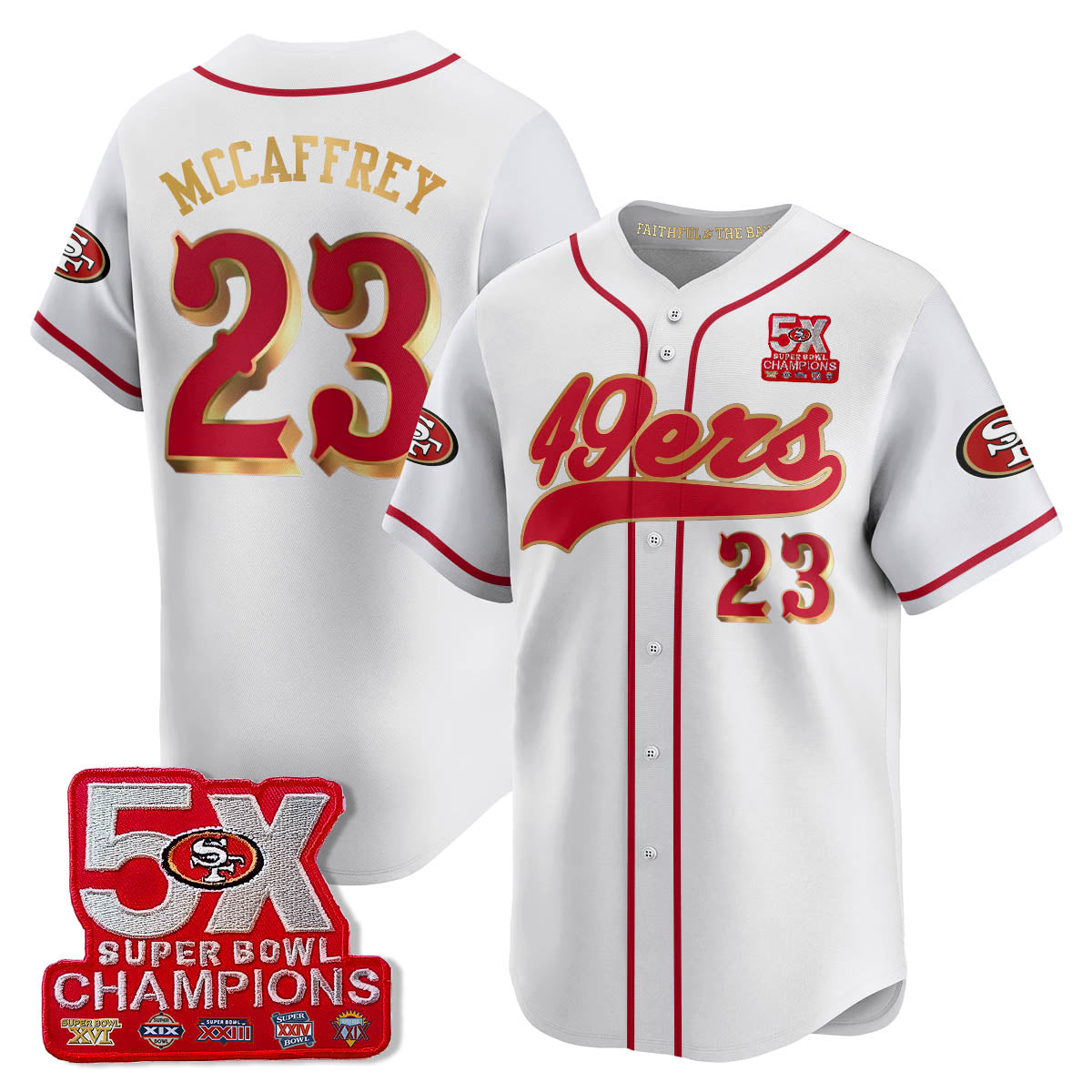 SF 5-Time Champions Patch Vapor Baseball Jersey - Stitched