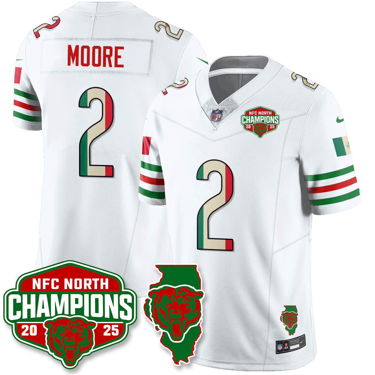 CHI Mexico NFC North Division Champions Vapor Limited Jersey - Stitched