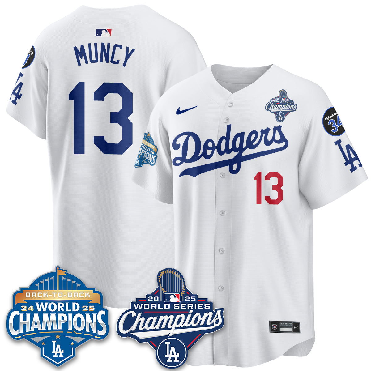 LAD 2025 World Series Champions Jersey - Stitched